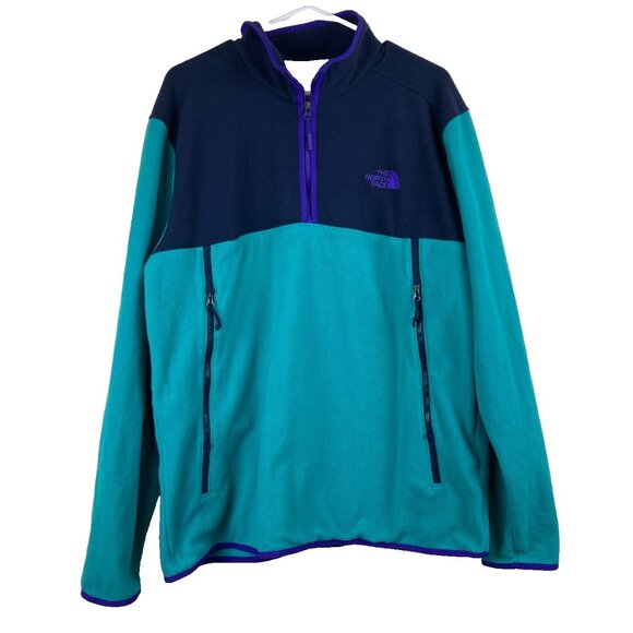The North Face Mens XL Colorblock Fleece Pullover Zip Neck Sweatshirt 90's Y2k - Picture 1 of 7